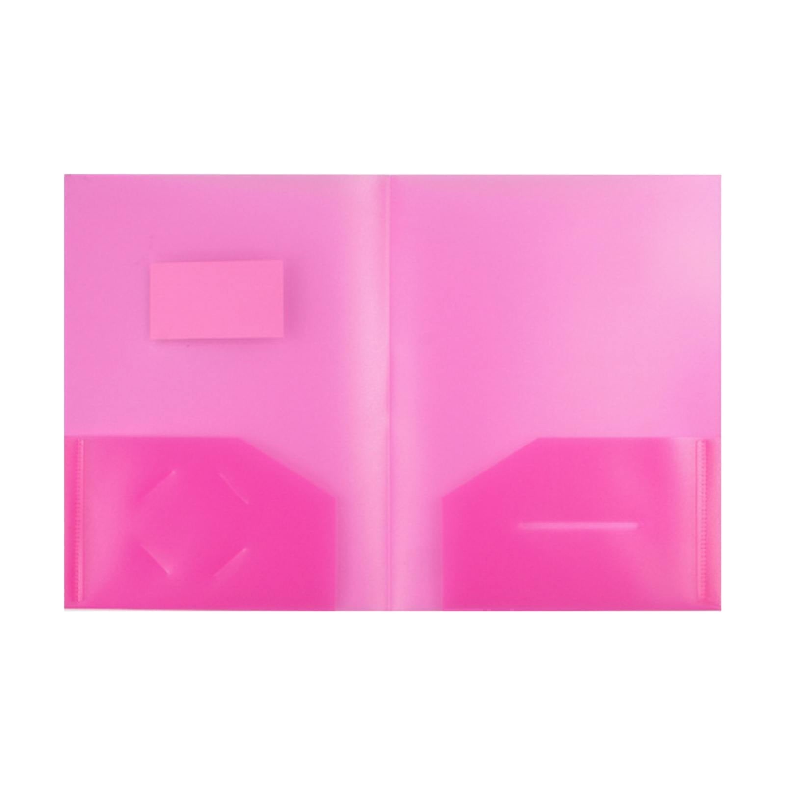 1 Pack Folder with Pockets,Plastic Folders with Pockets,Durable Heavy Duty File Folders with Business Card Slot, 2-Pocket Folder for Home and Office,Letter Size(Clear)