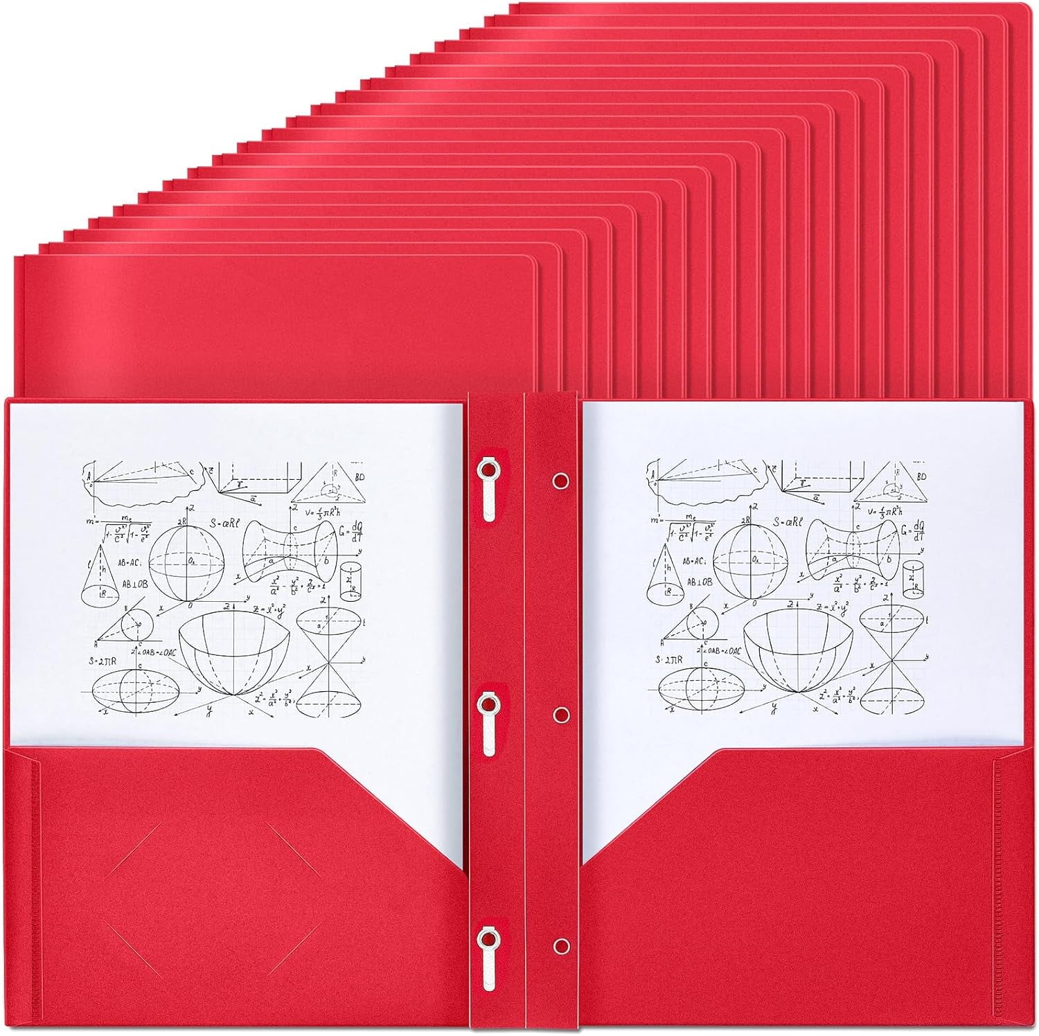 100 Pcs Plastic Folders with Pockets and Prong Folders with Prongs Plastic Folders with 2 Pockets Pocket Folders for Office, School for Students, Teachers, Office Workers (Colorful)