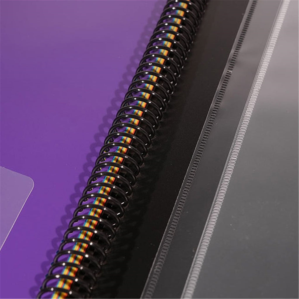 Kilougeis Clearance 3 Prong Poly Folder with Pockets Pocket Folder Classroom&nbsp;Must&nbsp;Haves Spiral Binder Black 6 Pages