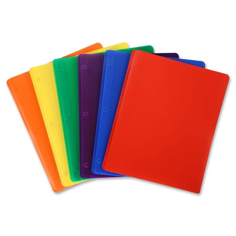 Business Source 3-Hole Punched Poly Portfolios Letter - 8 1/2" x 11" Sheet Size - 50 Sheet Capacity - 3 x Prong Fastener(s) - 2 Pocket(s) - Poly - Green - 1 Each