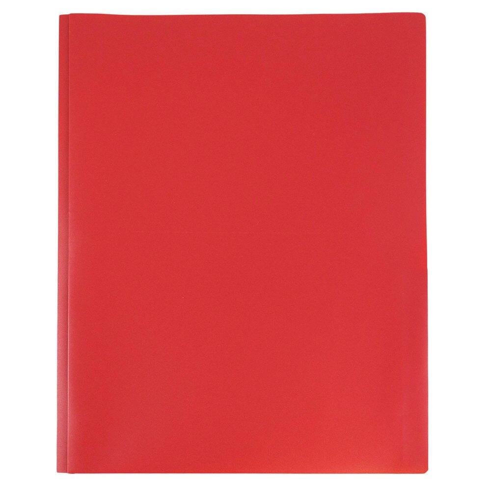 JAM Paper Plastic 2 Pocket POP Folders with Prongs Fastener Clasps, Red, Bulk 48/Pack
