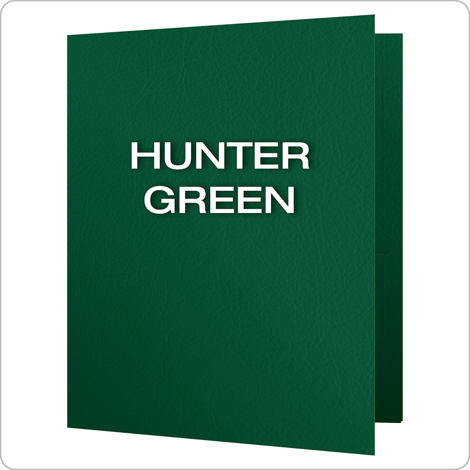 Oxford Twin-Pocket Folder, Embossed Leather Grain Paper, 0.5" Capacity, 11 x 8.5, Hunter Green, 25/Box