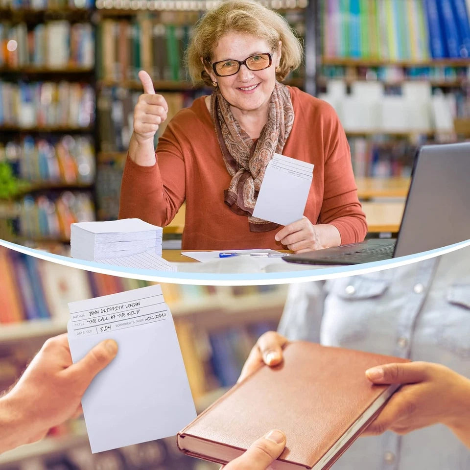 50 Pack Self Adhesive Library Pockets With Cards For Office Organization