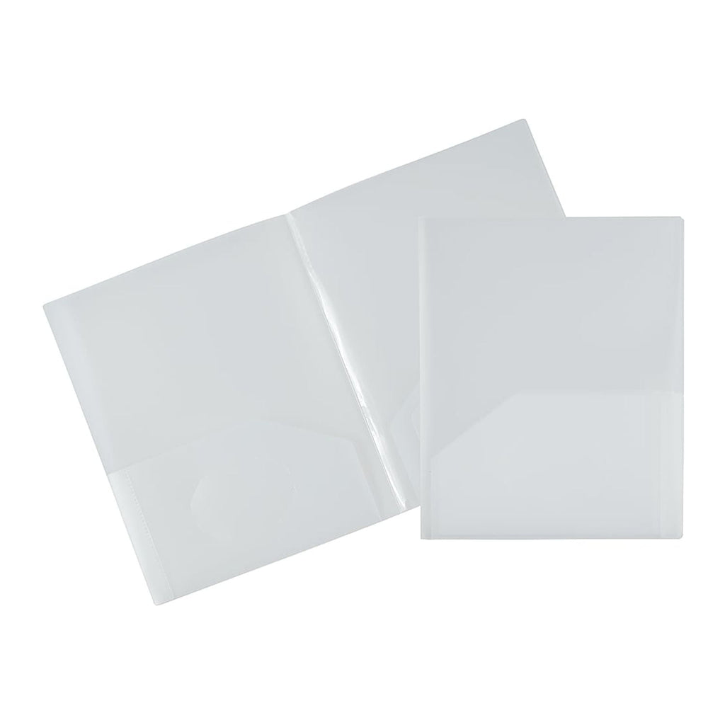 JAM Paper Heavy Duty Plastic Multi Pocket Folders, 4 Pocket Organizer, 9.5 x 11.625, Clear, 2/Pack