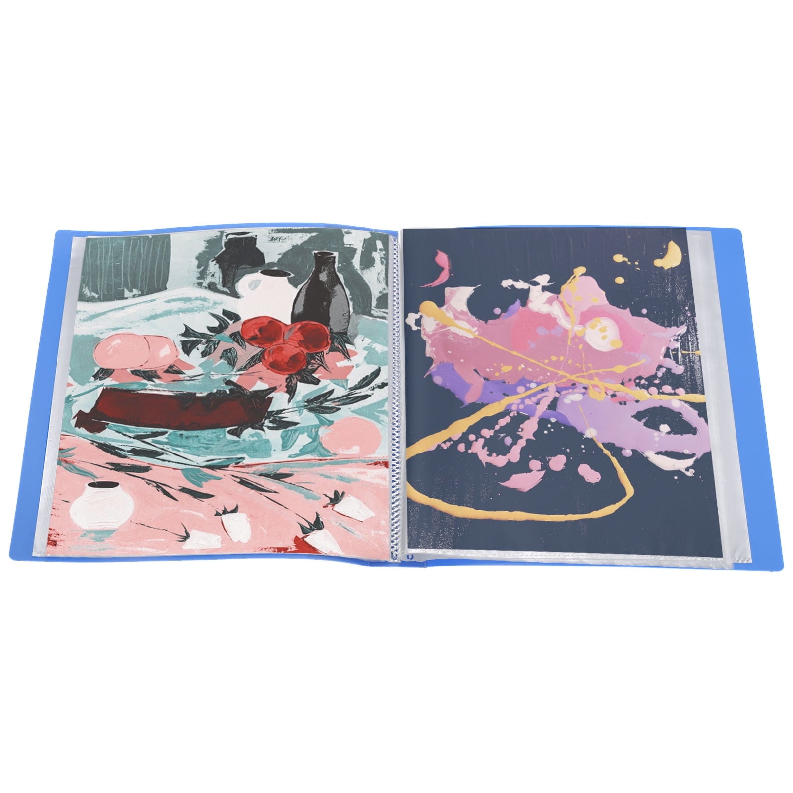 Uxcell 11.6 x 8.3'' Portfolio Binder Folder, 100 Pages Presentation Book with Clear Plastic Protector Sleeve, Light Blue