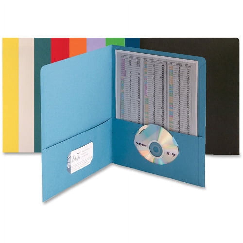 Smead 2-Pocket Folders Letter - 8 1/2" x 11" Sheet Size - 100 Sheet Capacity - Folder - 2 Pocket(s) - 11 pt. Folder Thickness - Leatherette - Red - 1.76 oz - Recycled - 25 / Box