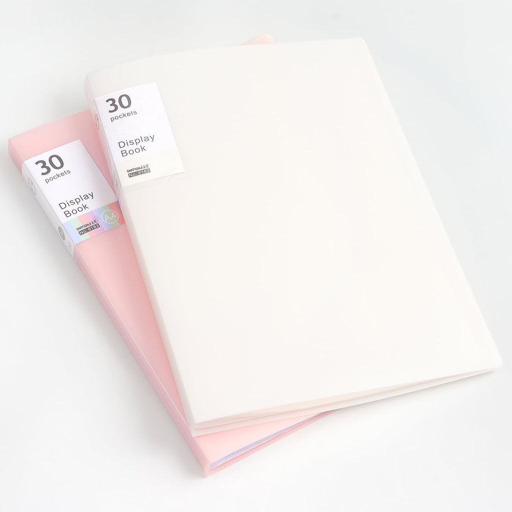 Portfolio Binder with Plastic Sleeves, Pocket Portfolio Folder with Clear Sheet Protectors, Display 60 Pages Book, Presentation Book for Artwork, Document Organizer, 1 Pack (White)