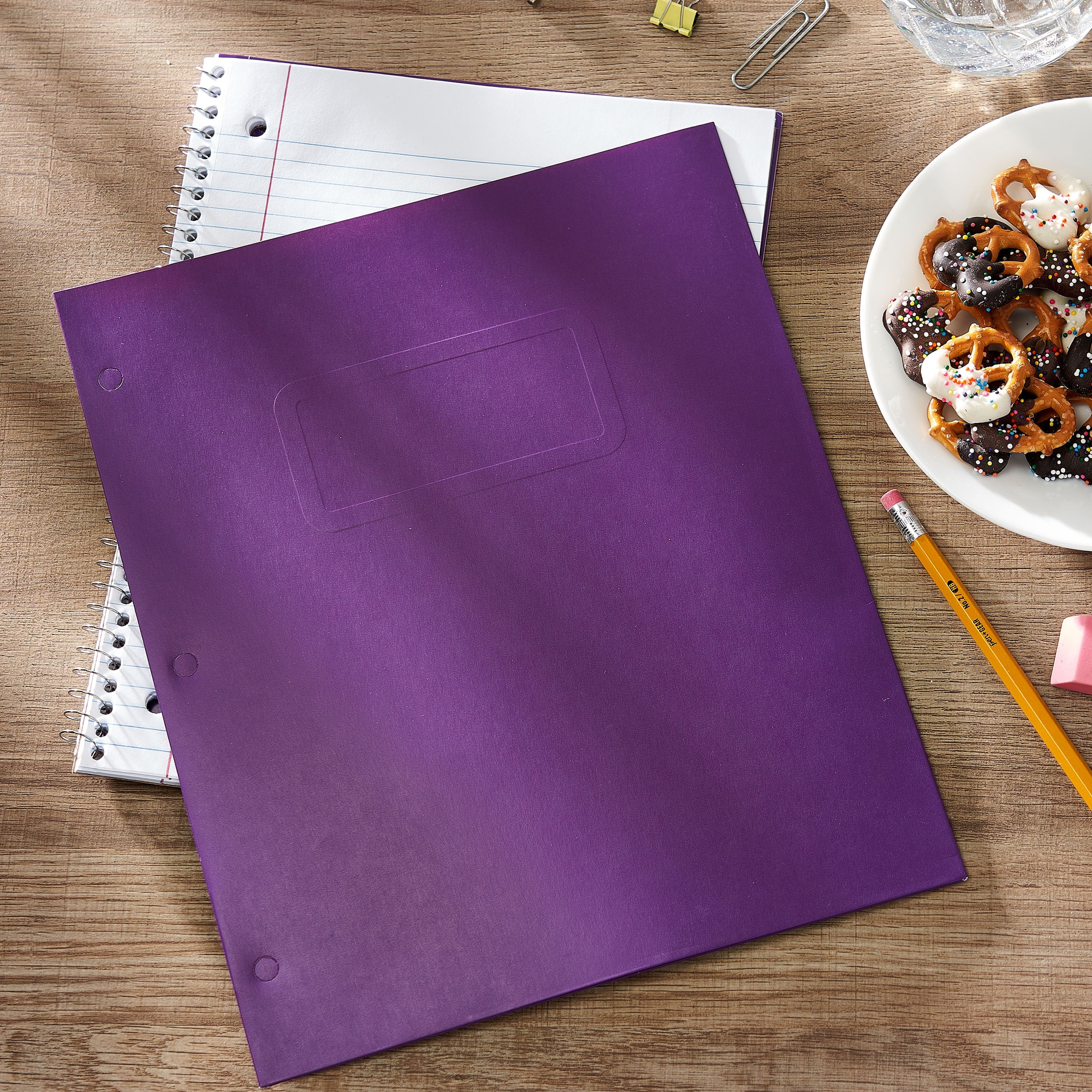 Pen + Gear 2-Pocket Paper Folders, Solid Purple Color, 50-Count, Letter Size