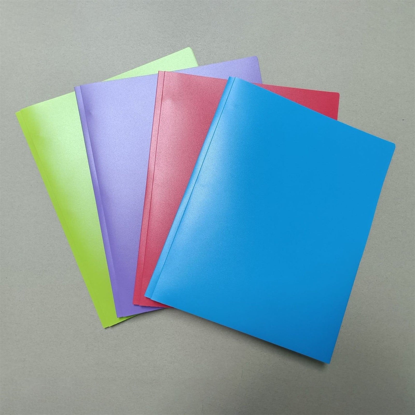 DJJGXAN Plastic Pockets Folders with Brads Folders with Pockets and Prongs 2-Pocket Folder with Fasteners, Fit Letter Size Paper, Use for School Office Home Business (Blue)