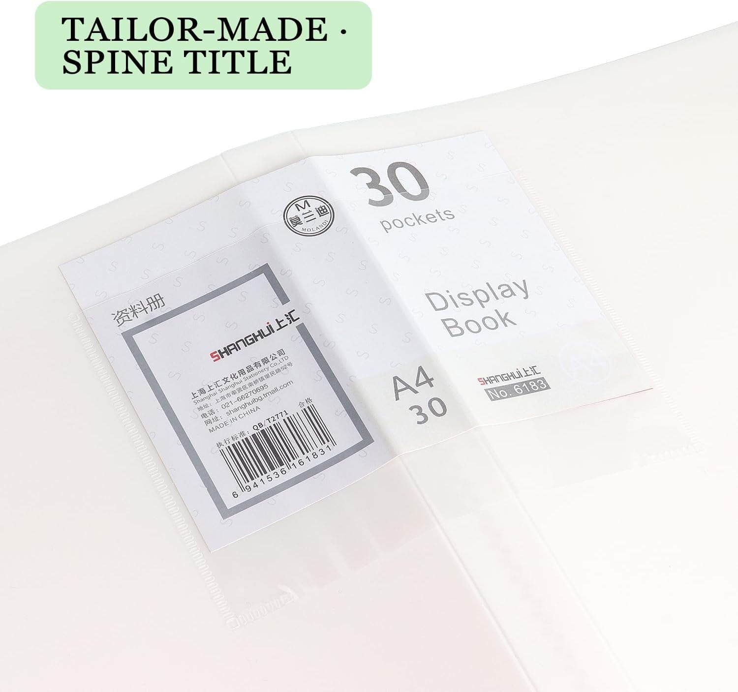 Portfolio Binder with Plastic Sleeves, Pocket Portfolio Folder with Clear Sheet Protectors, Display 60 Pages Book, Presentation Book for Artwork, Document Organizer, 1 Pack (White)