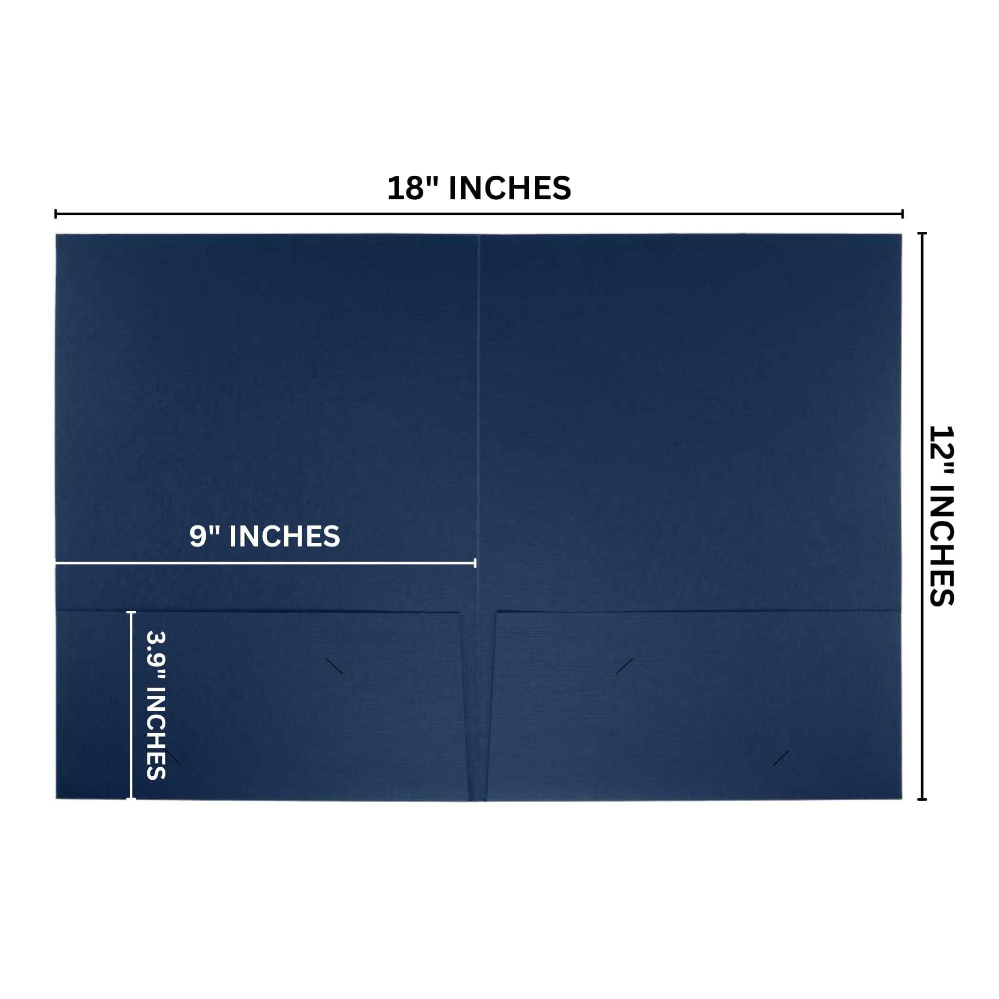 Welcome Packet Folders Dark Blue Linen Full Size with Two Pockets  25 pk 9x12 Gold Foil Membership, Church, Team, New Hire, Visitors Business Card Insert HR Professional