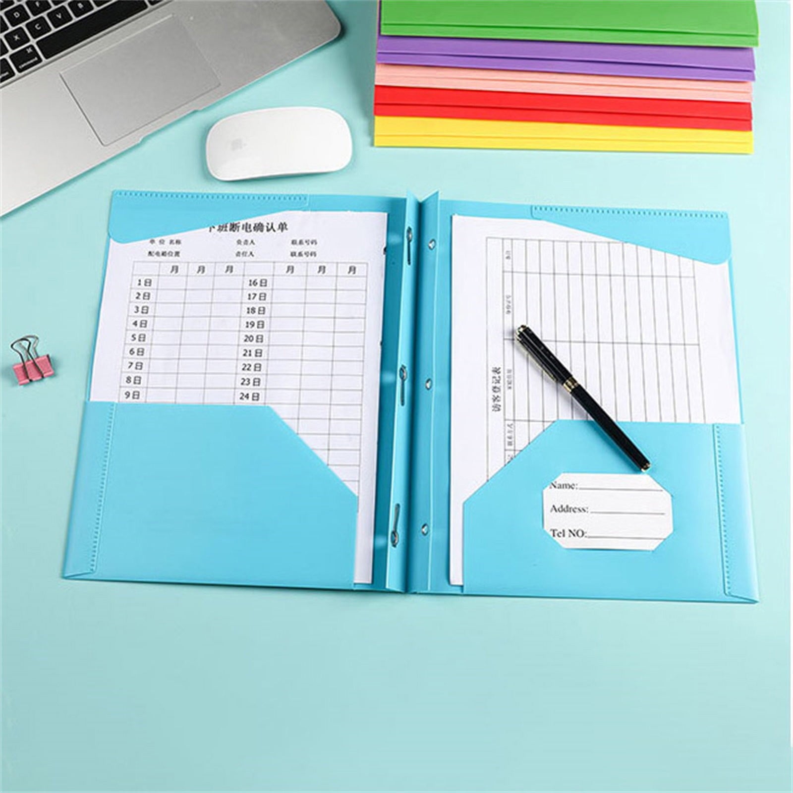 Plastic File Folders with Double-Pocket Heavy-Duty Two-Pocket Folders with Business Card Holder Heavy-Duty Plastic File Holders, Document Storage Folders,2-Pocket Plastic Folders,Letter Size(Yellow)