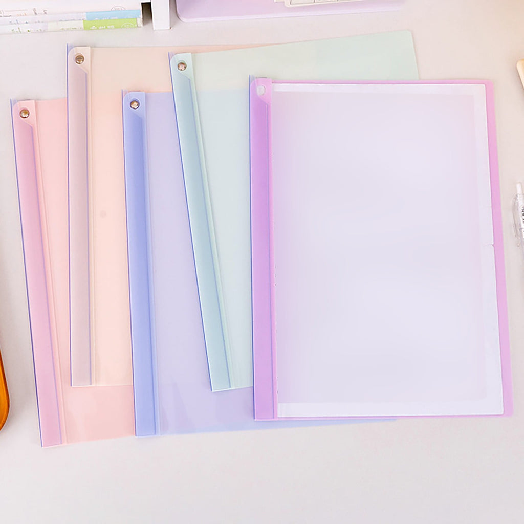 5 Folders - Pocket Folders - Plastic File Folders - 5Pcs Clear Front Report Plastic Presentation Folders Resume Portfolio Folder Paper Swivel Sliding Bar File Folder