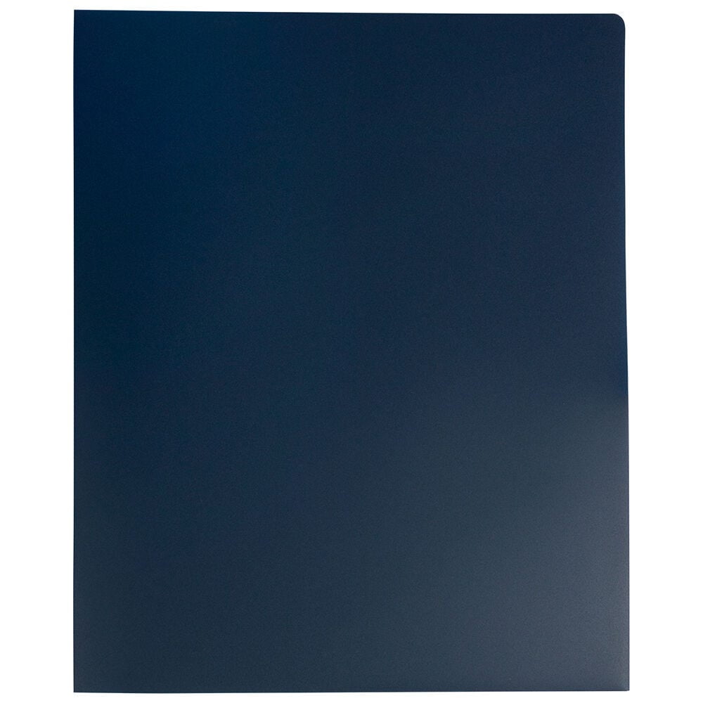 JAM Paper Heavy Duty Plastic 2 Pocket School Folders, Navy Blue, 3/Pack