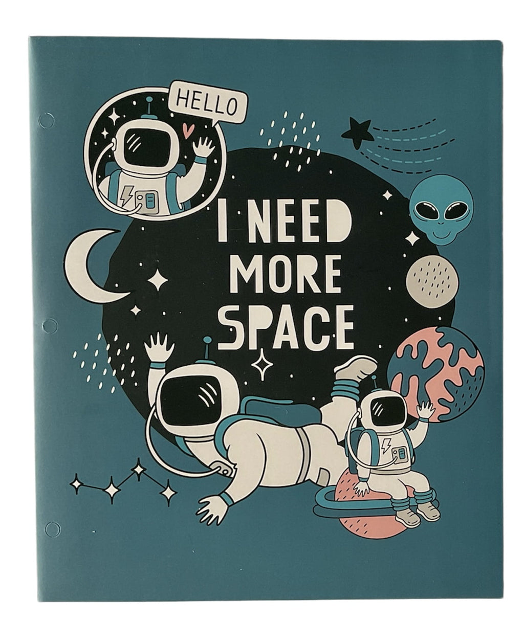 Top Flight Back to School  2 Pocket Folders | Heavy Duty | Space Theme | Set of 3 | Aliens Planets Astronauts