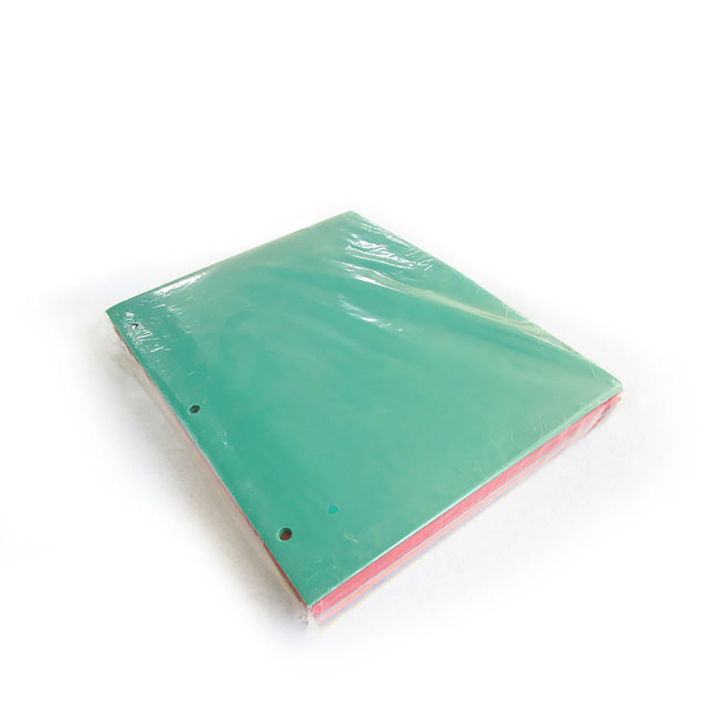 PEEIUO 2 Pocket Folders,Recycled Plastic punch Folders with 3 hole, Fits 3-Ring Binder, Holds 11” x 8-1/2” Paper,color random