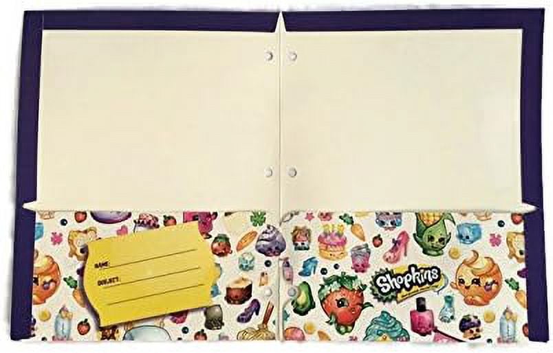 Shopkins Bundle of 4 School Portfolio Folders (2-Pocket) 1 of each or randomly selected