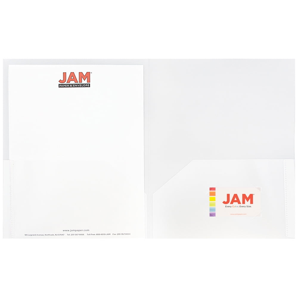 JAM Paper Plastic 2 Pocket School POP Folders, Clear, Bulk 96/Pack