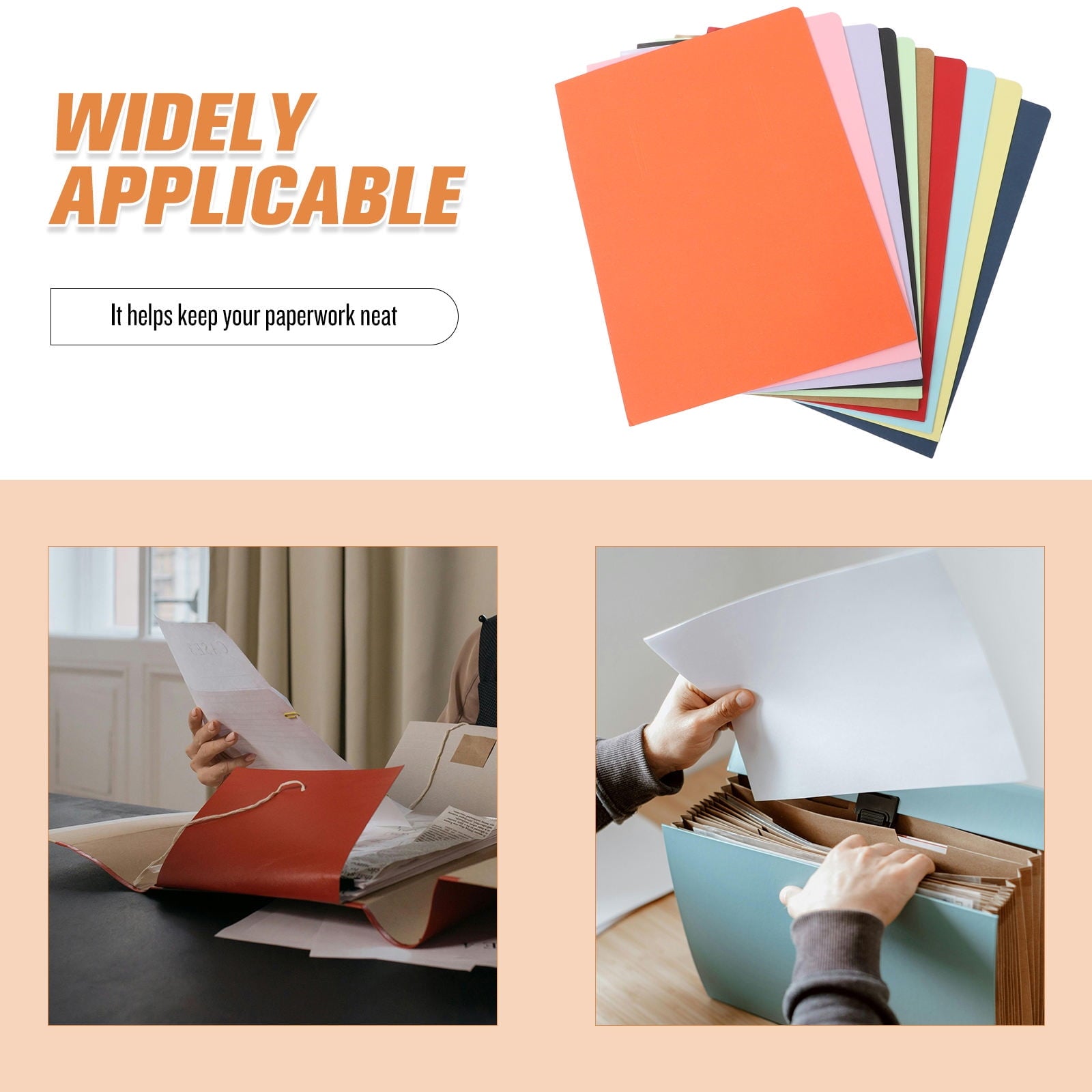 WHAMVOX 10Pcs Folders with Pockets A4 2 Pocket Folders Pocket Folders for Documents Paper Folders for Filing Cabinet School Office Resume Portfolio