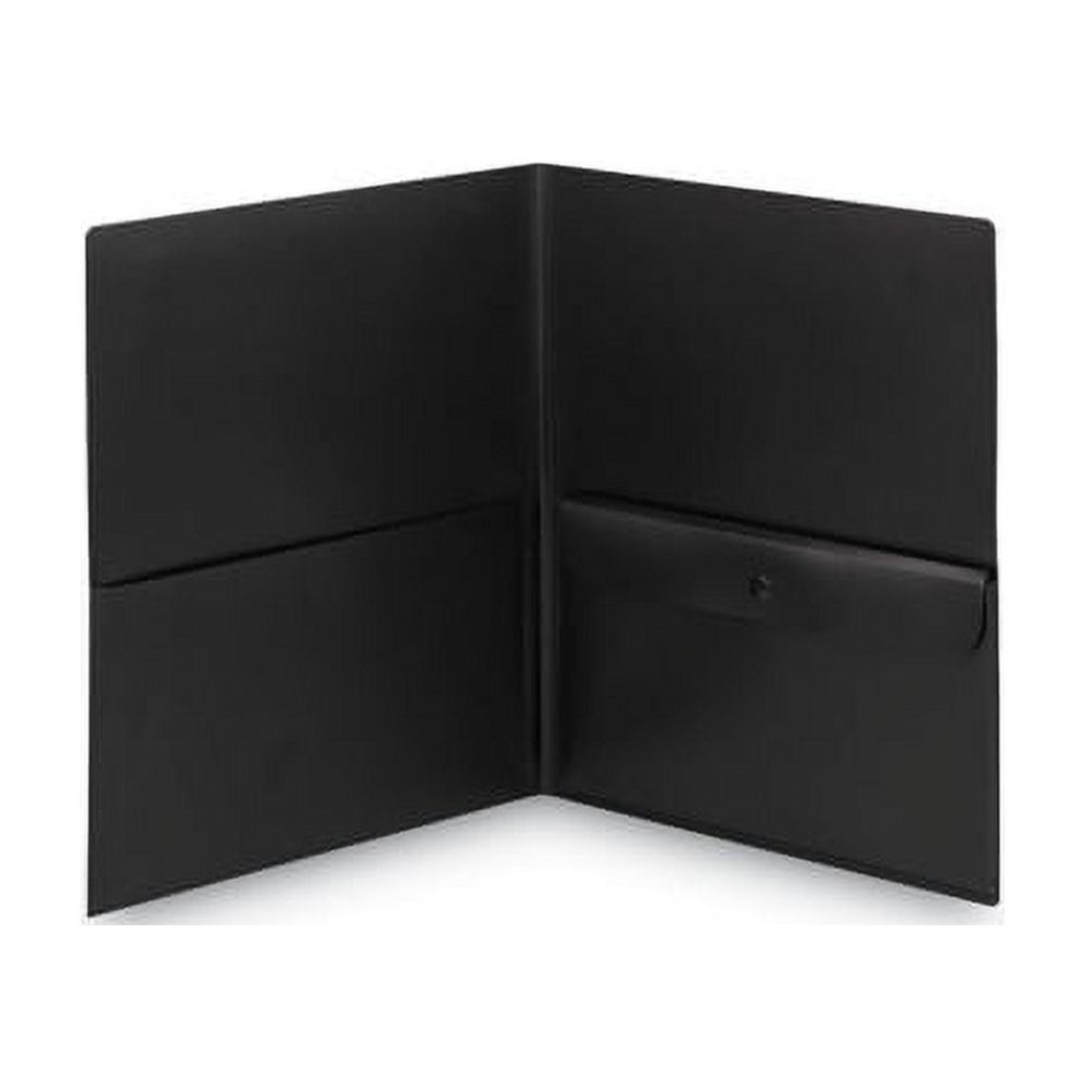 Smead Poly 2-Pocket Folders with Security Pkt Black 5/PK Ltr (87700)