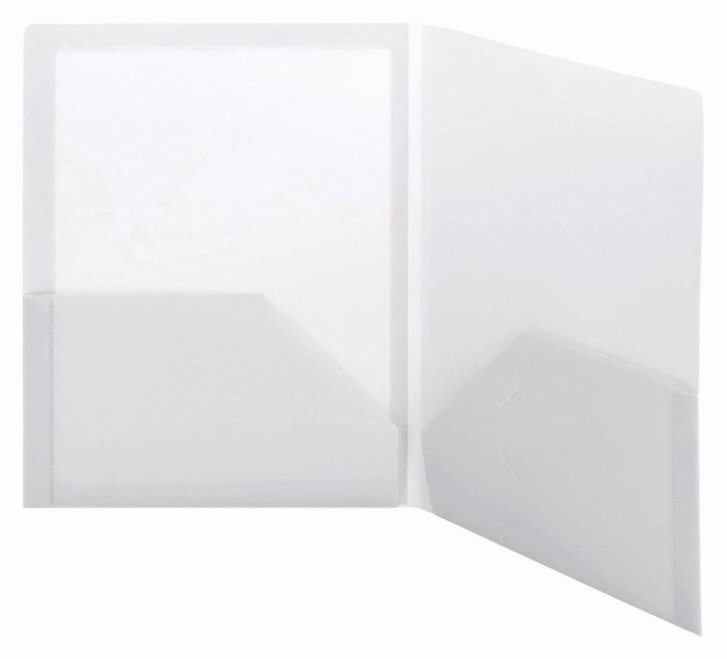 Oyster Poly Two Pocket Folders 5 Pack Durable Water Resistant Document Organizer