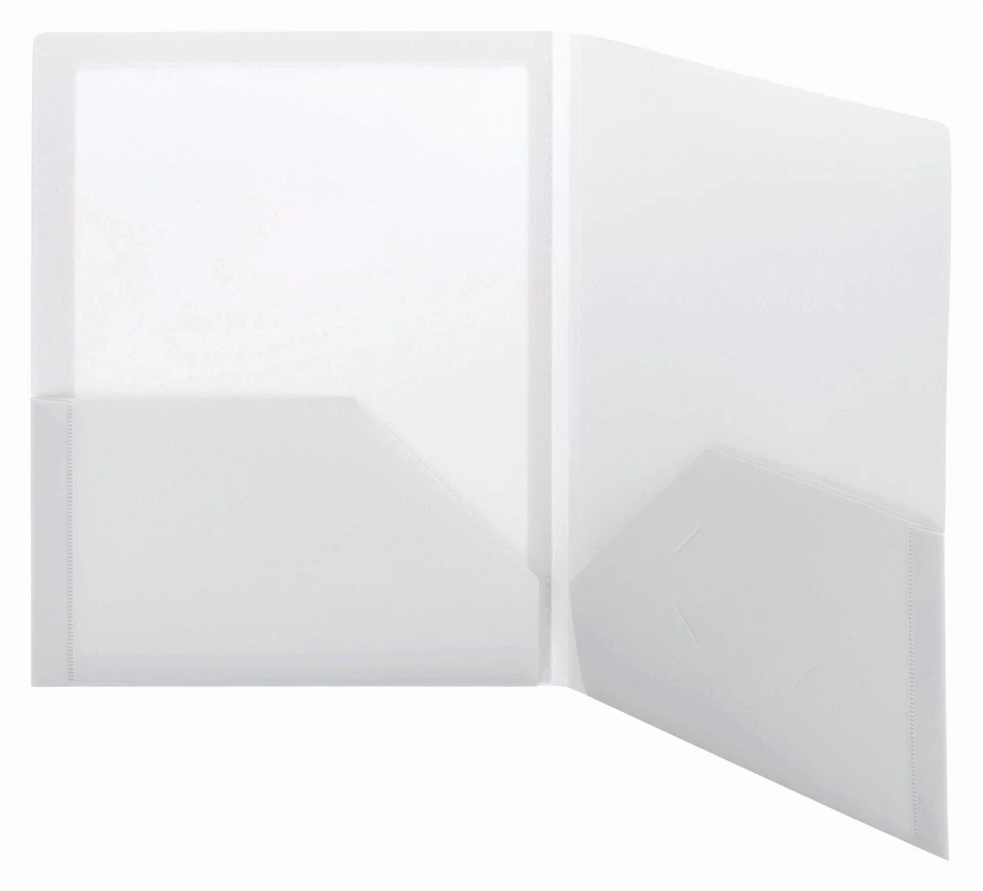 Oyster Poly Two Pocket Folders 5 Pack Durable Water Resistant Document Organizer