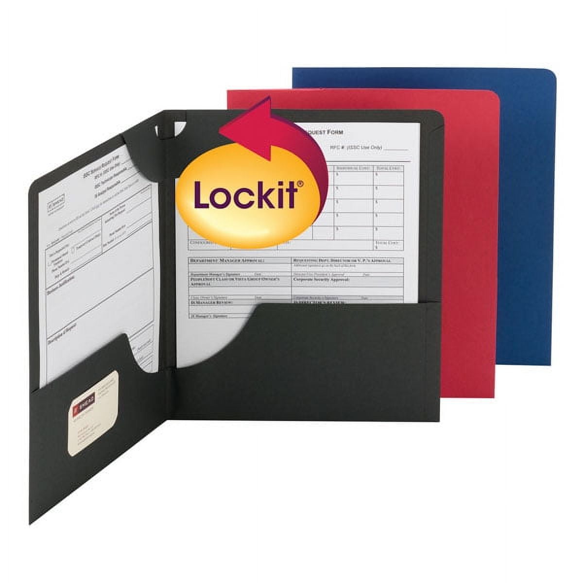 Smead Lockit® 2-Pocket Folders Dark Blue 25/BX Letter (87982)