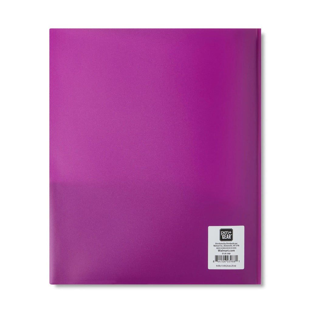 Clearance School Supplies! Hmlai Plastic Folder Purple, Pen+Gear 3 Prong 2 Pocket Poly Folder (Include Plastic Folder*1) Collapse Folder Clearance Sale
