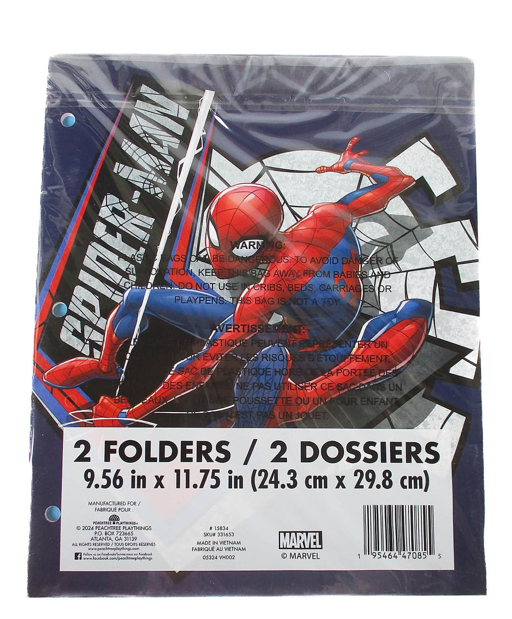Spider-Man Super Hero Folders - Set of Two 3-Hole 2-Pocket Portfolio Folders