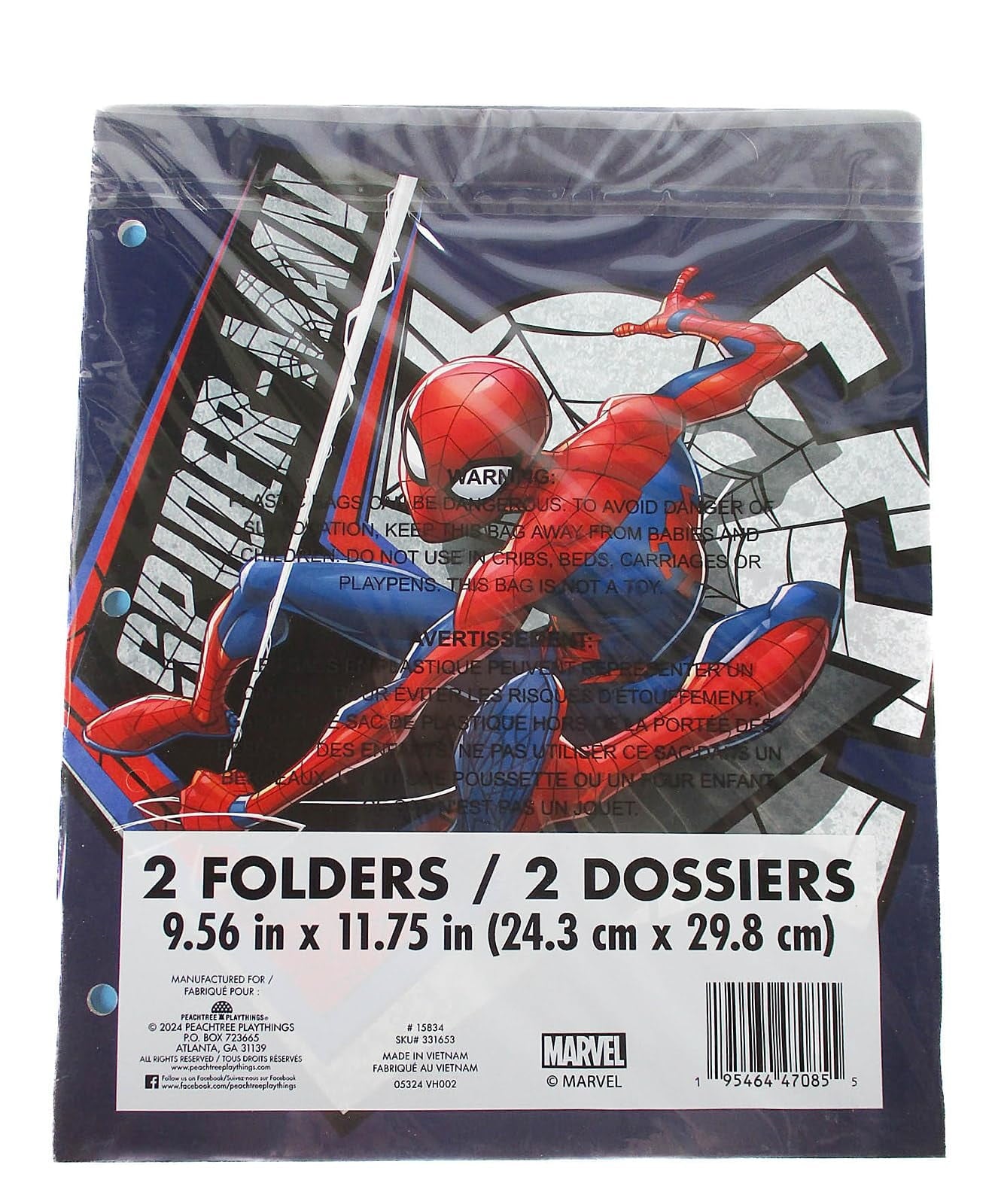 Spider-Man Super Hero Folders - Set of Two 3-Hole 2-Pocket Portfolio Folders
