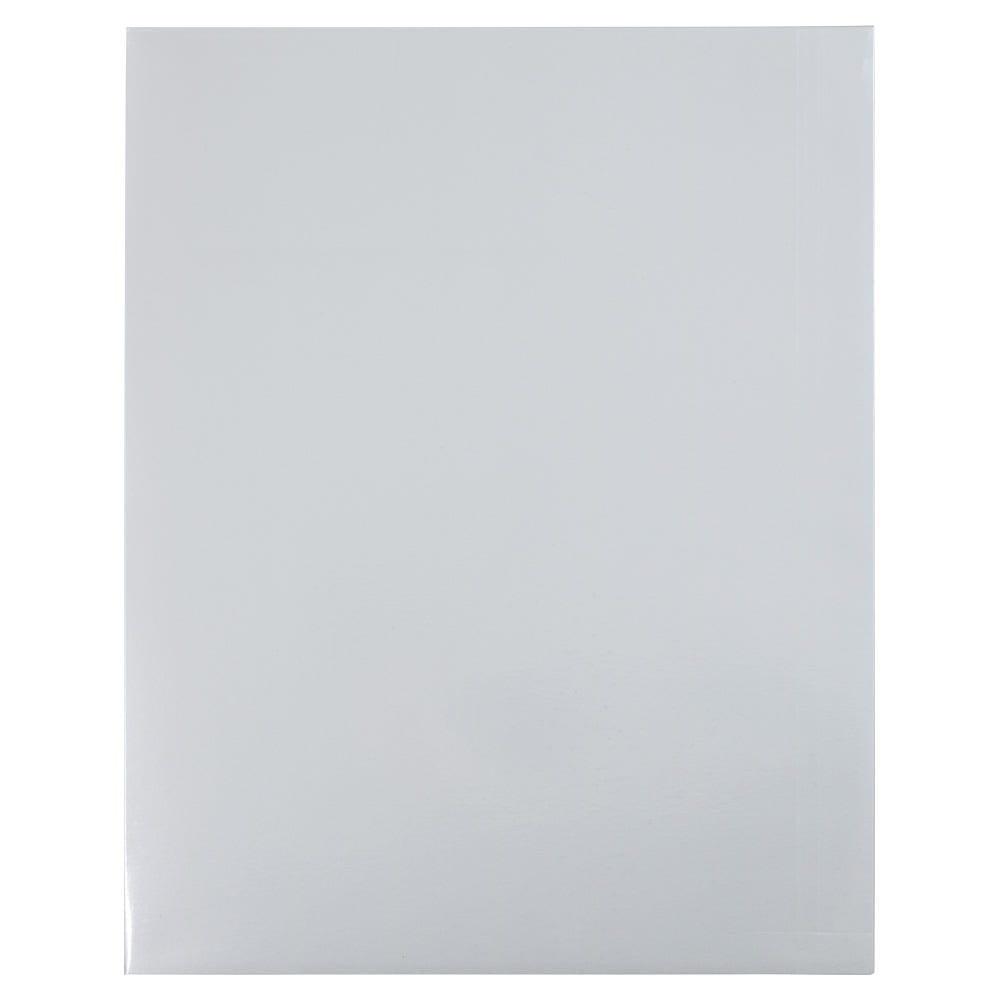 JAM Paper Laminated Two Pocket Glossy Folders, Silver, 3/Pack