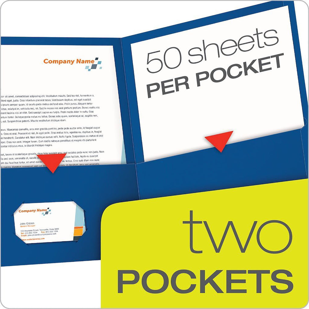Oxford Twin Pocket Folders, Letter Size, Royal Blue, Box of 25