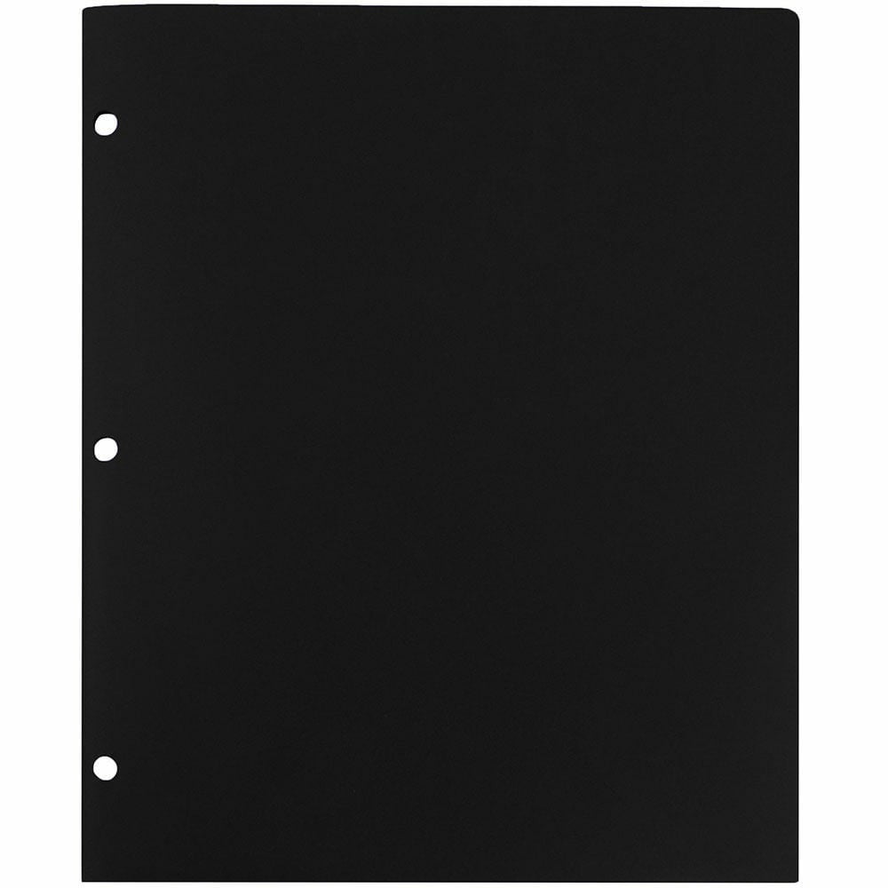 JAM Paper Letter Size 2-Pockets Pocket Folders, Black, 3 Count