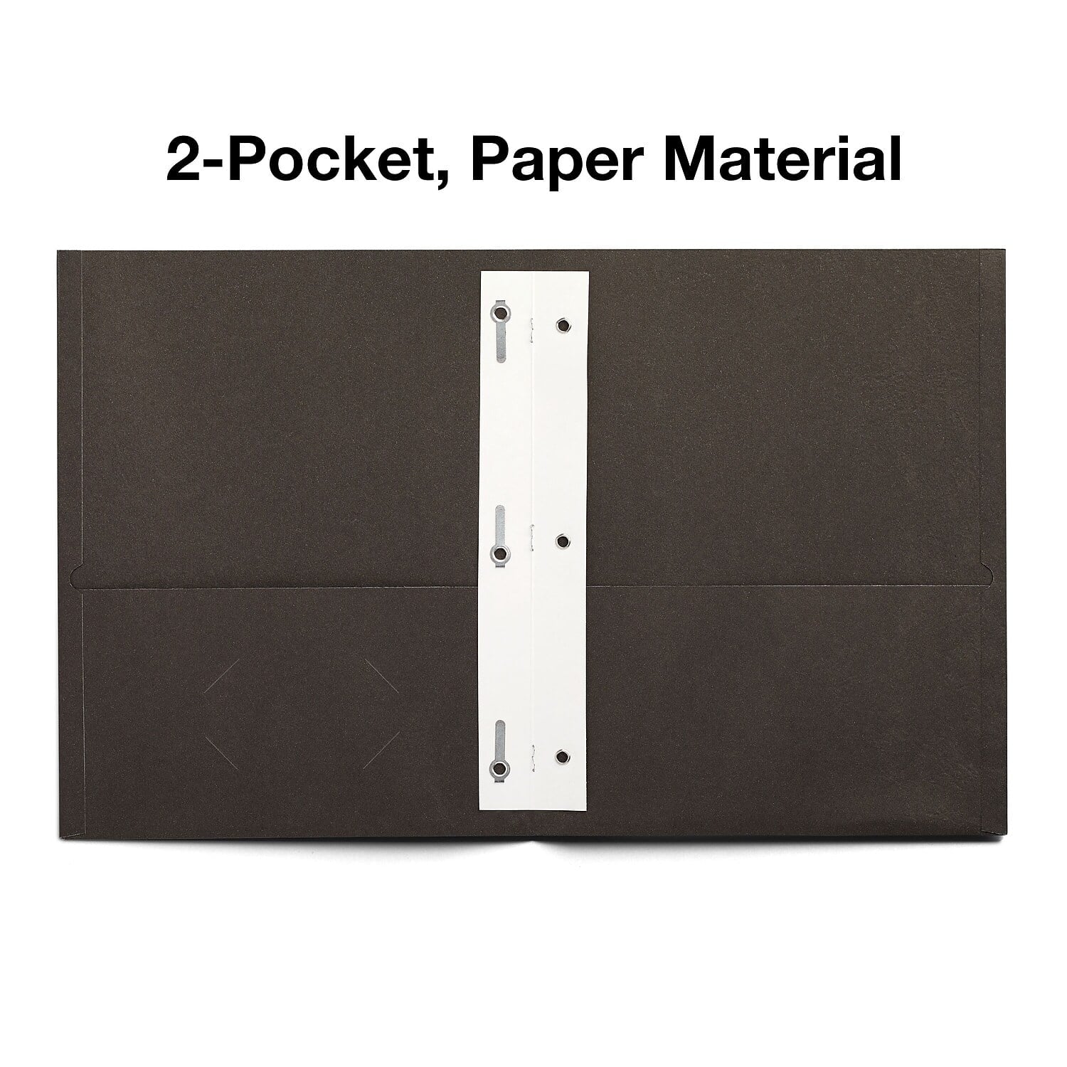 Staples 10% Recycled Smooth 2-Pocket Paper Presentation Folder with Fasteners Black 10/Pack