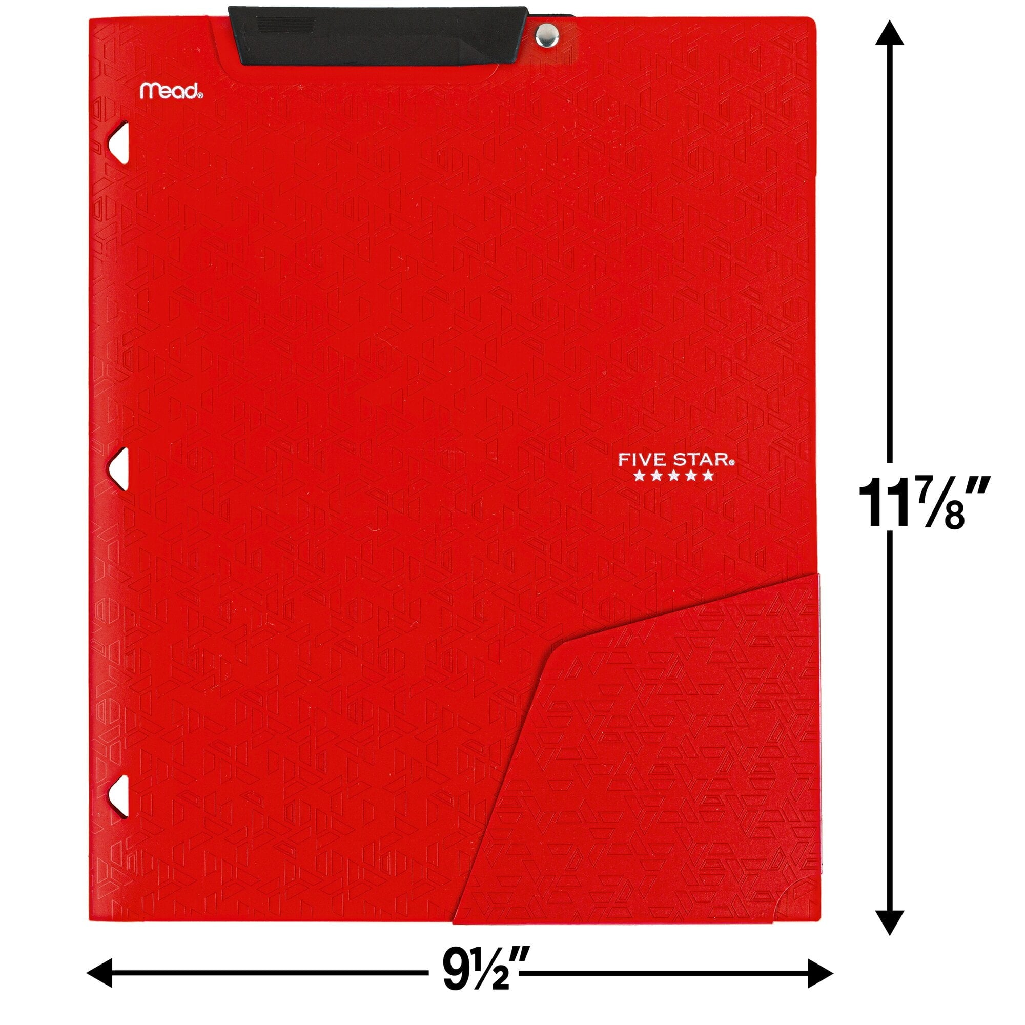 Five Star Clip N Store 2-Pocket Folder Fire Red - Pocket Folders