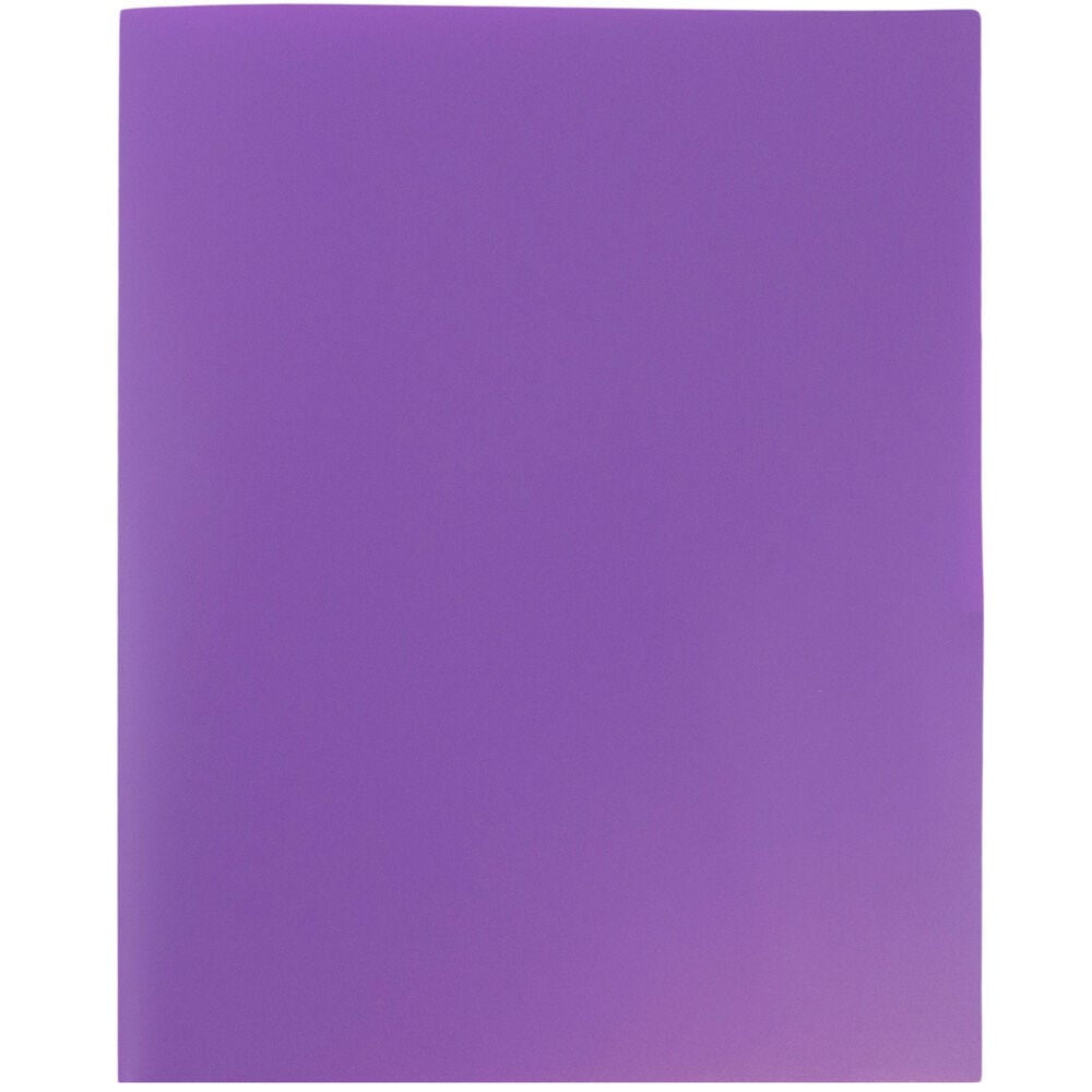 JAM Paper Plastic 2 Pocket School POP Folders, Purple, 3/Pack