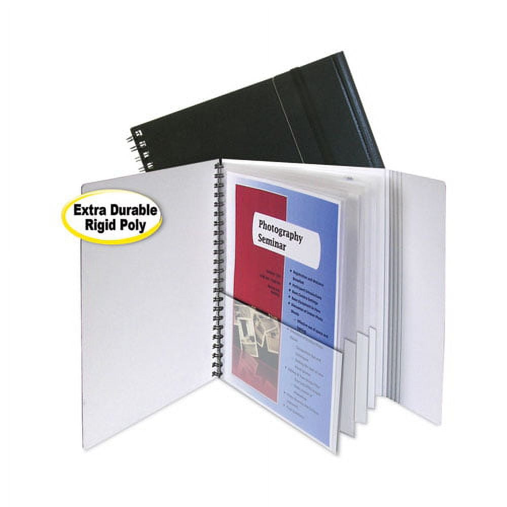Eight-Pocket Portfolio With Security Flap, Polypropylene, 8.5 X 11, Black/white | Bundle of 2 Each