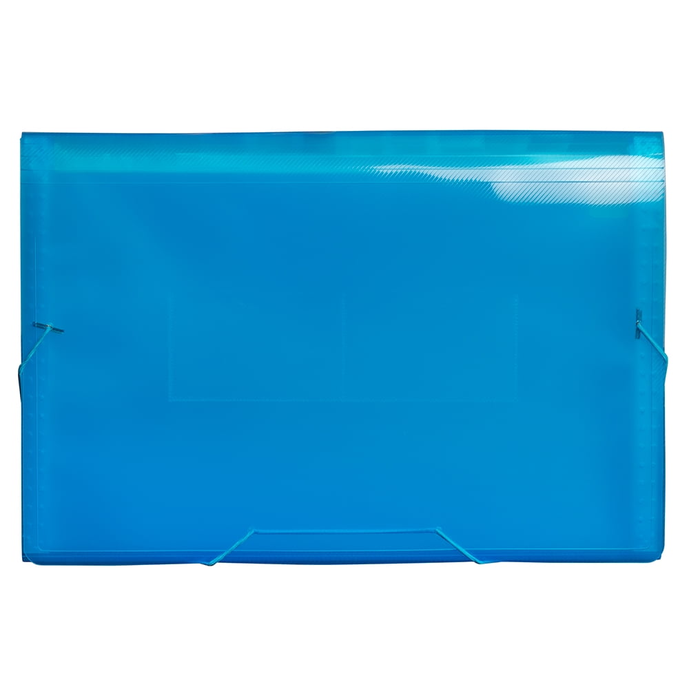 JAM Paper 13 Pocket Expanding File, Blue, 1/Pack, Legal Size, 10 x 15