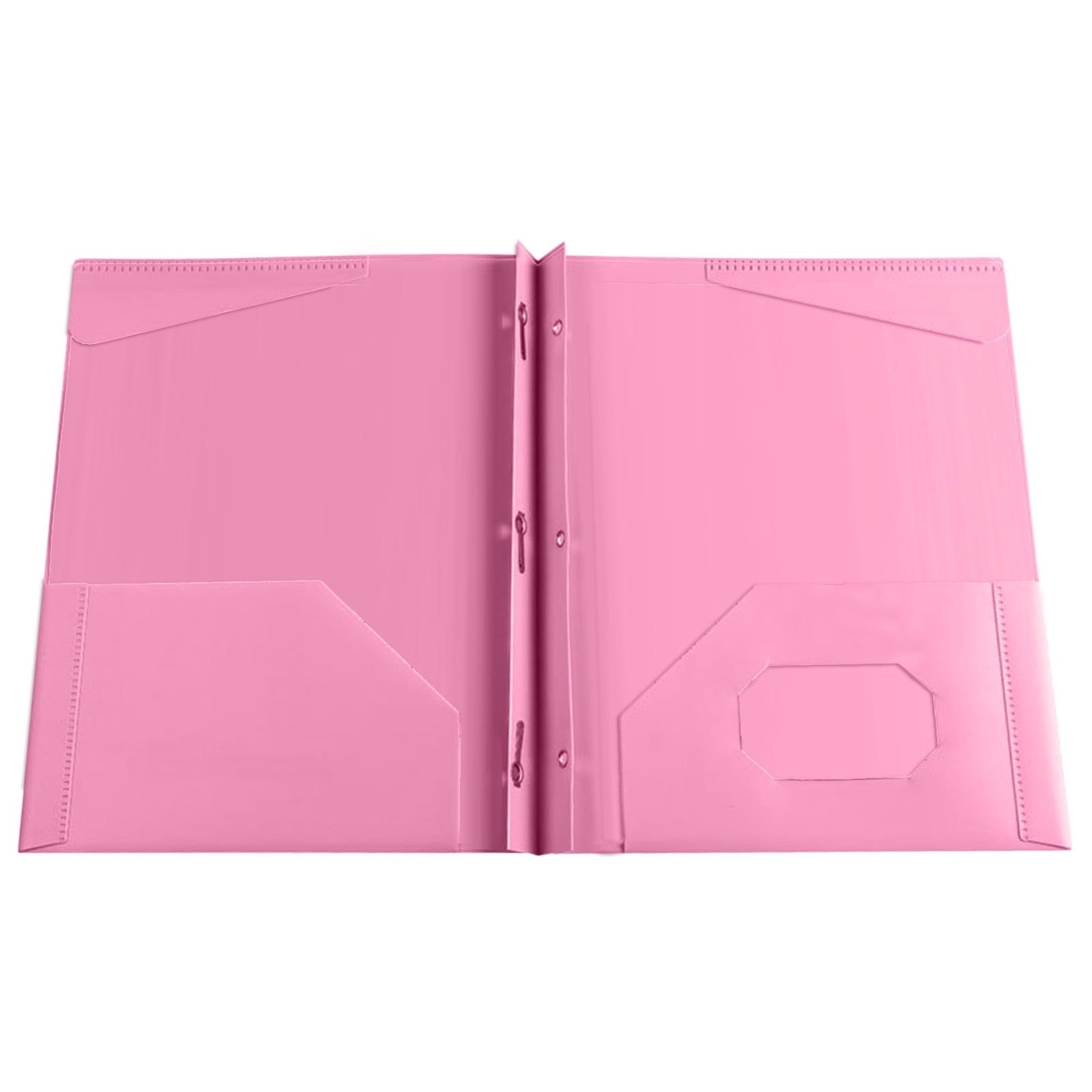 HHBEAUTY Plastic Folders with Pockets and Prongs, Pocket Folders, Folders with Prongs, File Folders with Fasteners, Pocket Folder, Folder with Pockets, Two Pocket Folder （Pink）