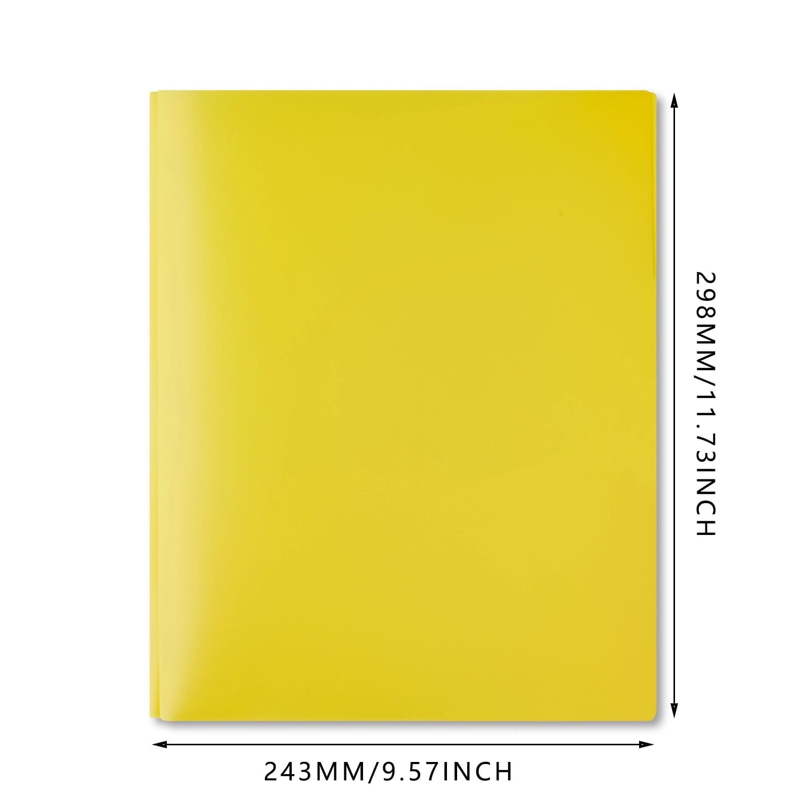 ZTTD 1Pc Pocket Folders with Brads, Poly Folder with Brads, Plastic Solid Colored Folder with Pocket and Prong, 3 Brad Plastic Pocket Folder for Letter Size Paper, Yellow