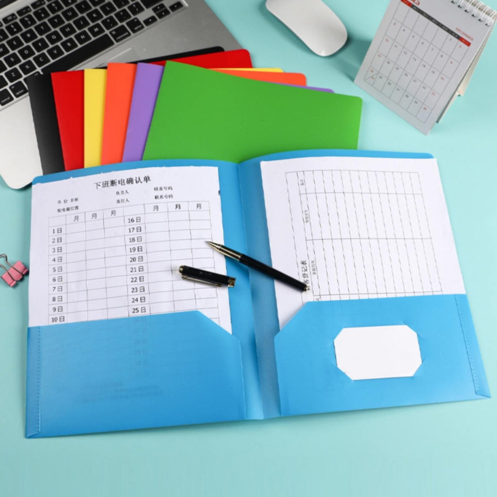 DGSGJDQ 2 Pocket Folders, Sturdy Plastic Portfolio, Standard Letter Size, Black