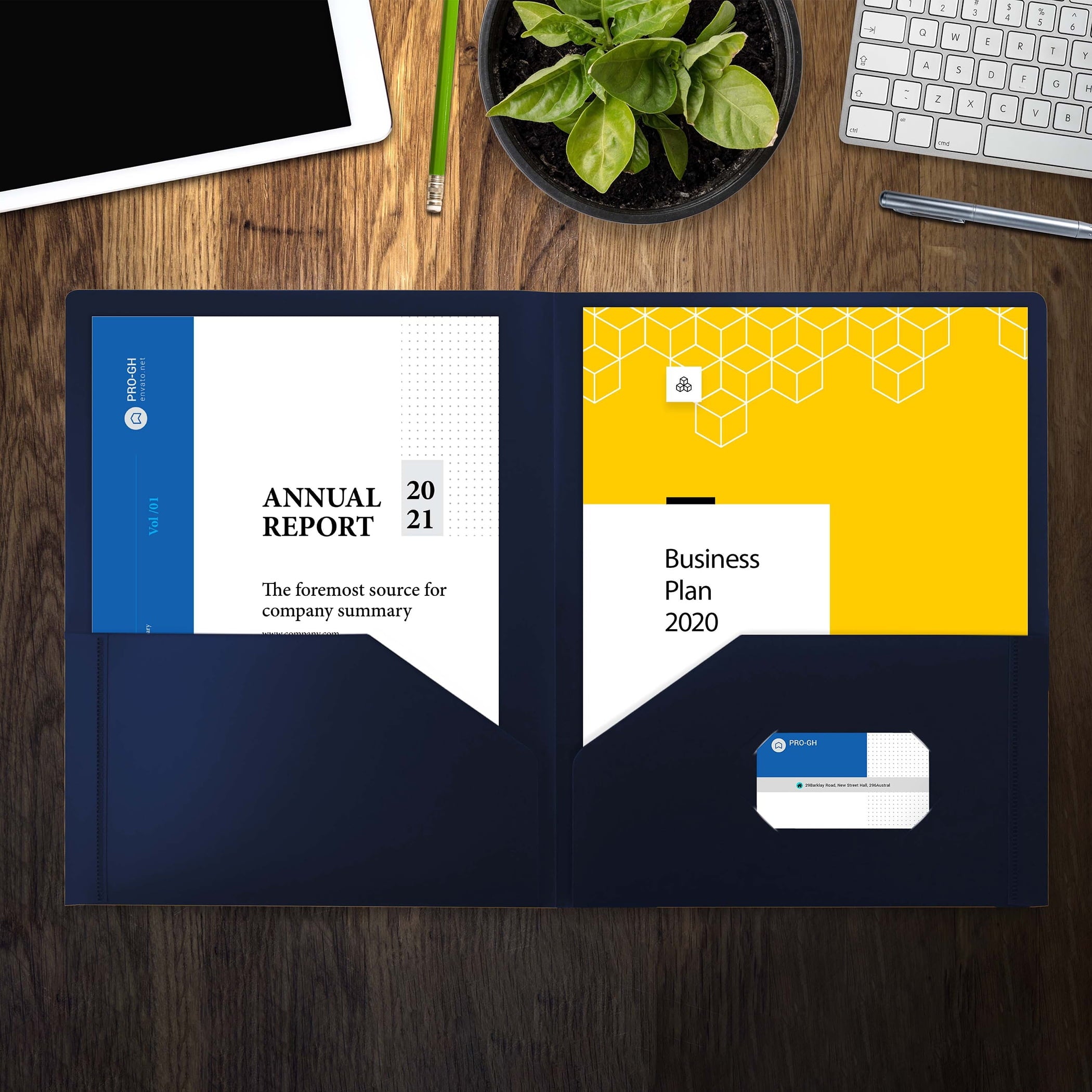 Heavyweight Plastic 2 Pocket Portfolio Folder, Letter Size Poly Folders by Better Office Products, 24 Pack (Blue)