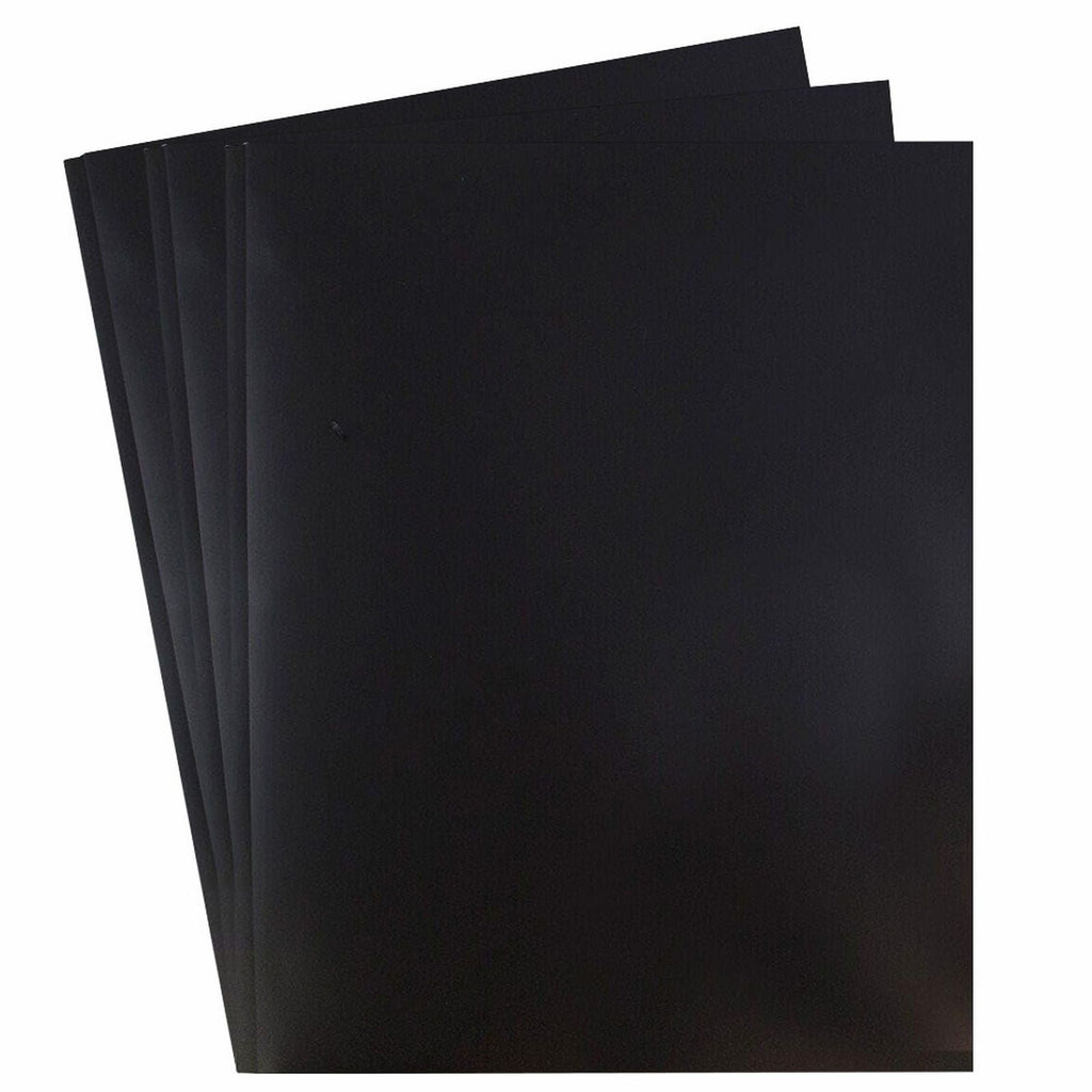 PEEIUO 3 Pack Heavy Duty Plastic Folder with 3 Prongs Fasteners and 2 Pocket, Apply to School Office, Black File Folder School Supply