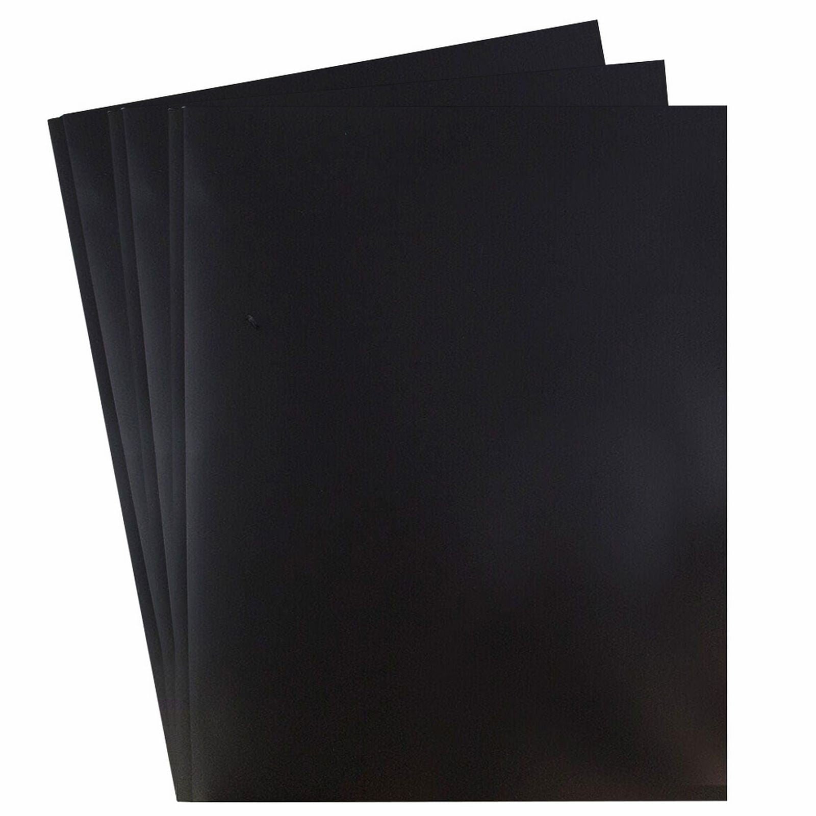 PEEIUO 3 Pack Heavy Duty Plastic Folder with 3 Prongs Fasteners and 2 Pocket, Apply to School Office, Black File Folder School Supply