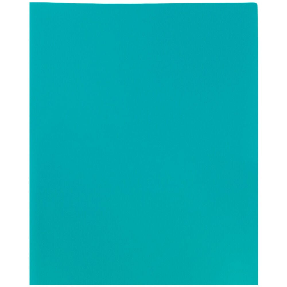 JAM Paper Plastic 2 Pocket School POP Folders, Teal Blue, 3/Pack