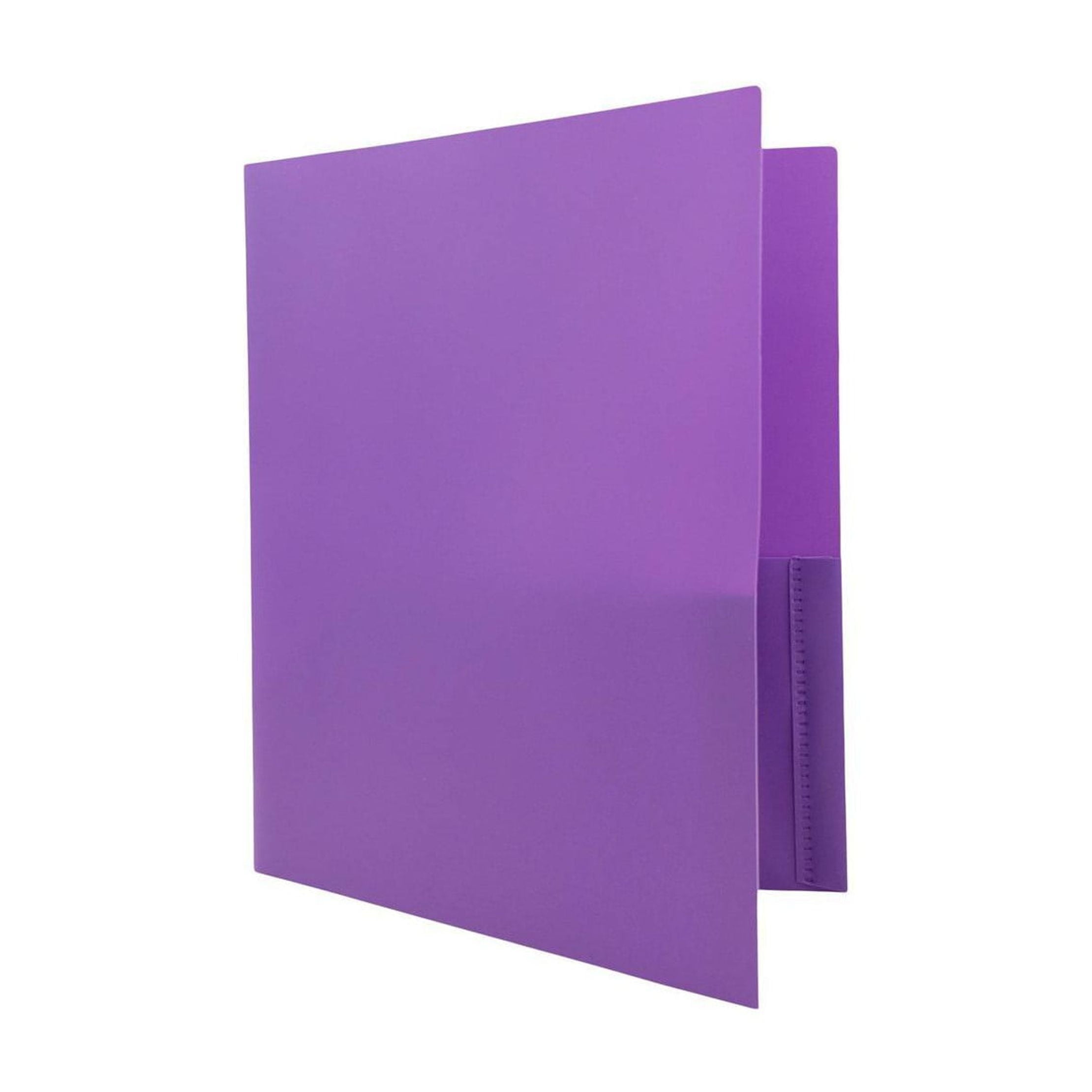 6pk POP 2 Pocket School Presentation Plastic Folders with Prong Fasteners Purple: Stationery, 100 Sheet Capacity