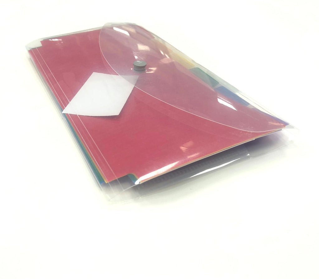 Pen+Gear Coupon Size 7 Pocket Expanding File, Clear with Rainbow Pocket,Assembled Product Heigt 5.7"