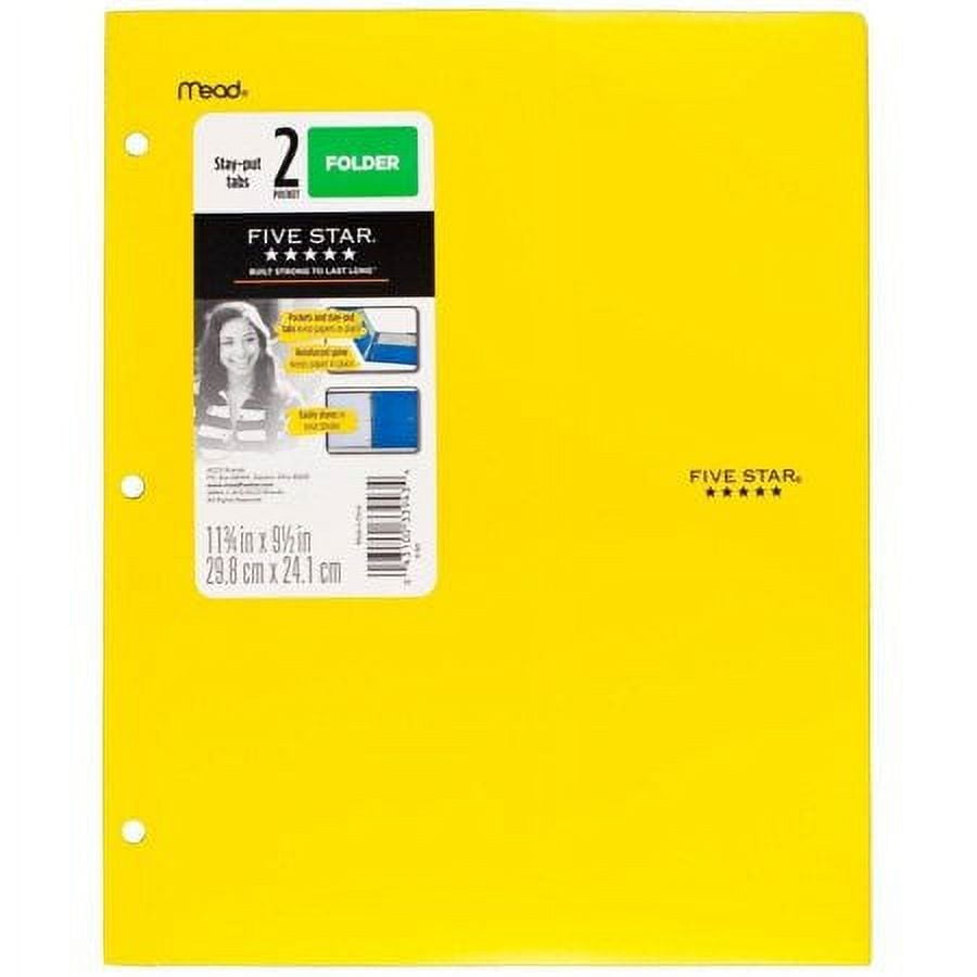 Five Star 2-Pocket Stay-put Tabs Folder with Three Hole Punched Teal (33943)