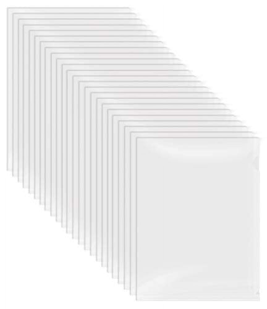 Poly Project Pockets, Jacket Sleeves, 50 Pack, by Better Office Products, Project Folder File Jackets, Clear, Letter Size, 9" x 11.5", 50 Pack