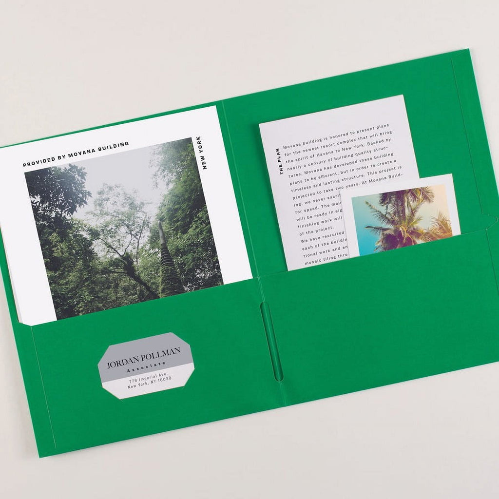 Avery® Letter Pocket Folder - 8 1/2" X 11" - 40 Sheet Capacity - 2 Internal Pocket(s) - Green - 125 / Carton